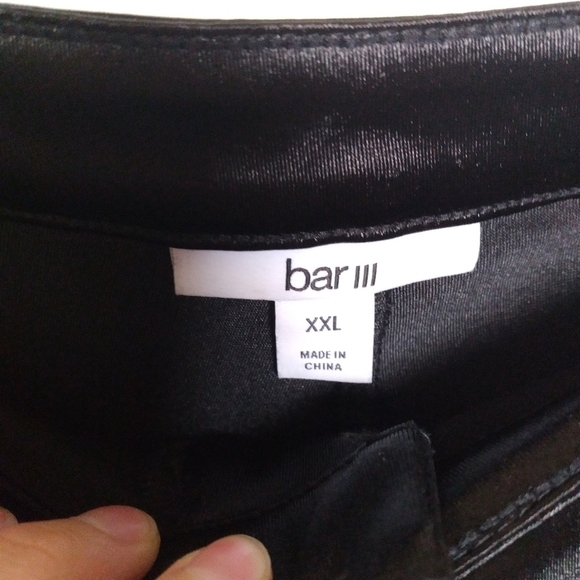 Bar III Black Satin High Rise Skinny Neutral Dressy Pants Size XXL - Picture 10 of 10